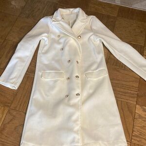 Women's Double-Breasted Trench Coat - White